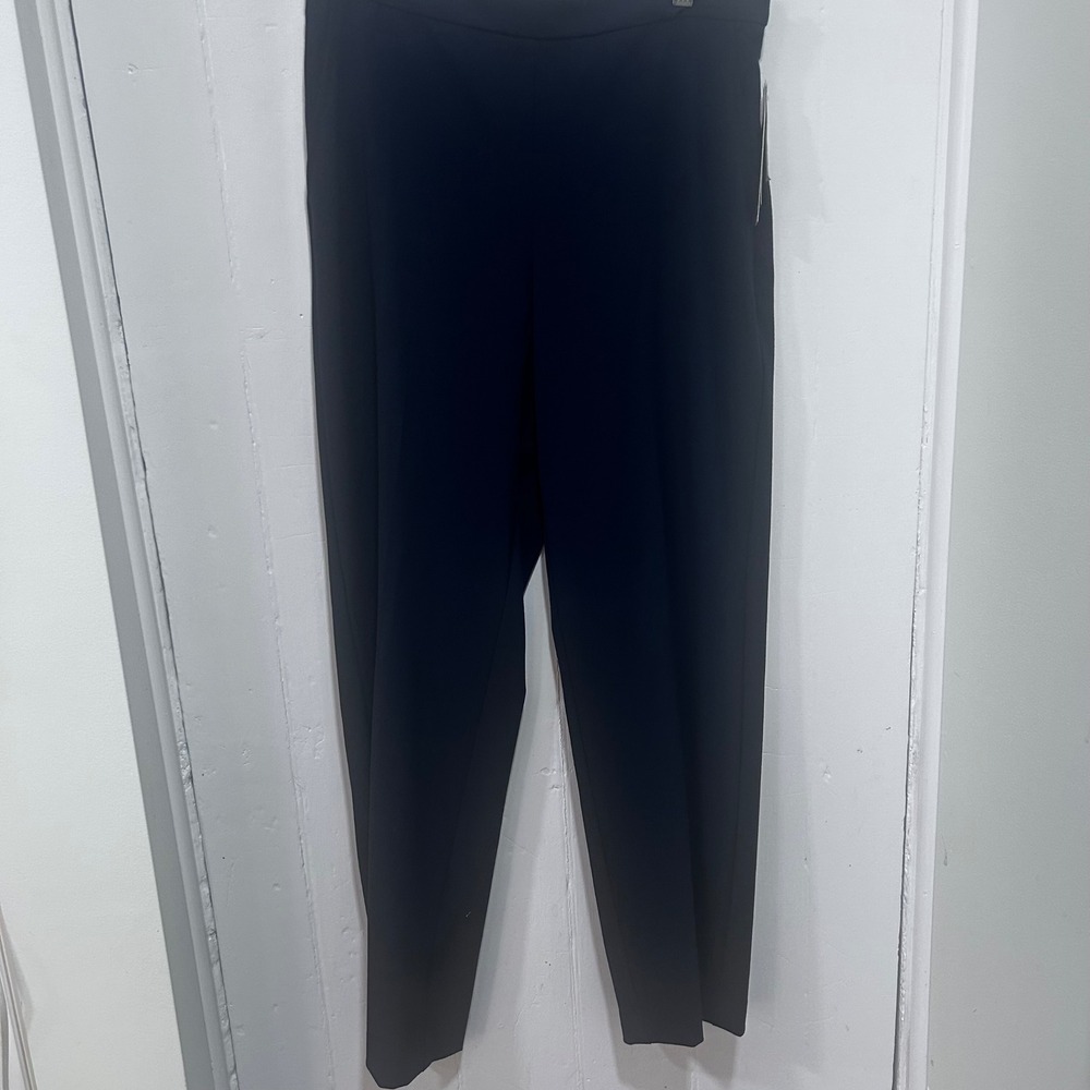 Briggs New York Petite Navy Blue Stretch Dress Pants 10P Side Zip comfort office